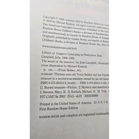 Trixie Belden #1 & 2 The Red Trailer Mystery, Secret of the Mansion Book Set - Picture 5 of 6